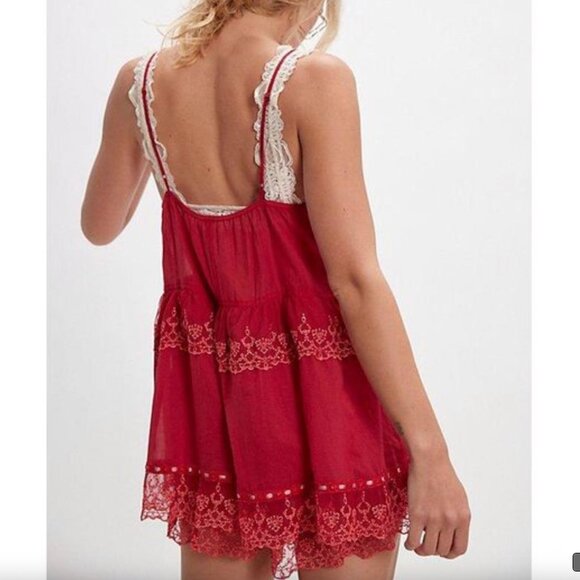 Free People Sweet On You Red Romper - Picture 4 of 4